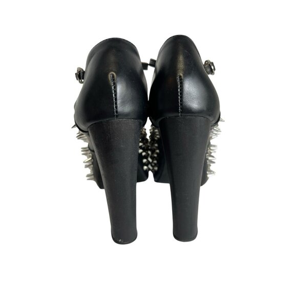 JEFFREY CAMPBELL Foxy Spike Black‎ Platform Strappy Studded Heels - US Womens 8M - Picture 4 of 8